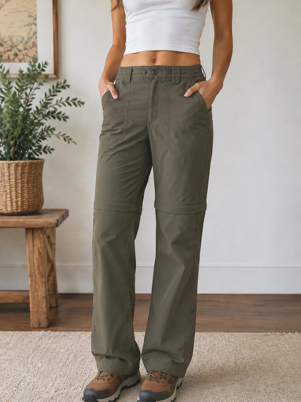 Patagonia Women’s 3 in 1 Green Quandary Zip Off Convertible Hiking Pants Size 14